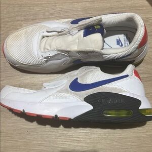 Nike Air Max White with Blue and Red Accents